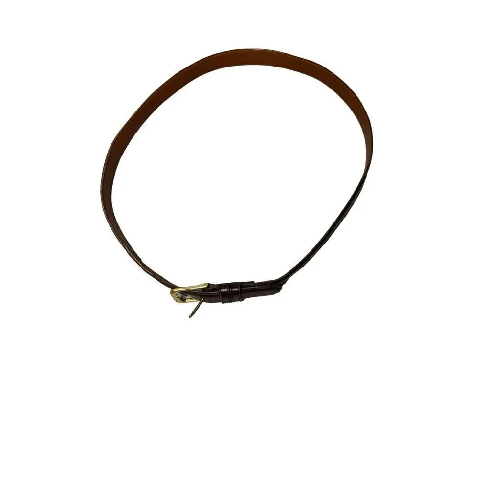 Coach Handcrafted Burnished Cowhide Leather Belt With Brass Buckle Burgandy